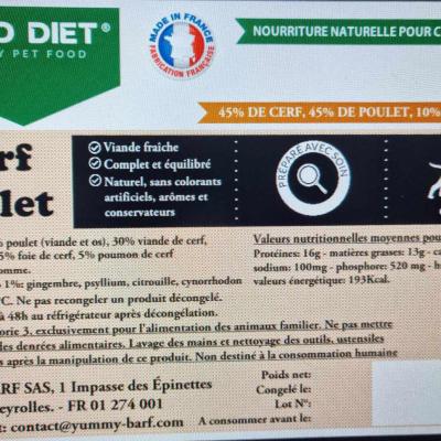 Wild Diet chiens, Cerf et poulet